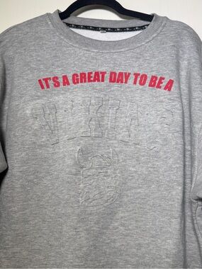 Rivel Men's Unisex L Gray Crewneck Sweatshirt "It's a Great Day to Be a Viking"